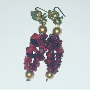 Red Beaded Earrings